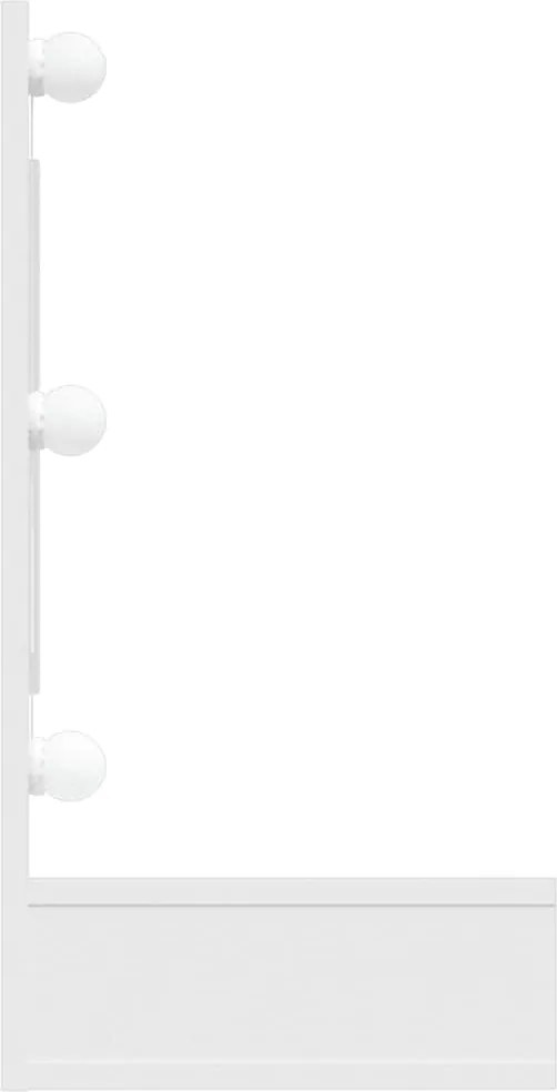 Fehér tükrös szekrény LED-ekkel 90x31,5x62 cm