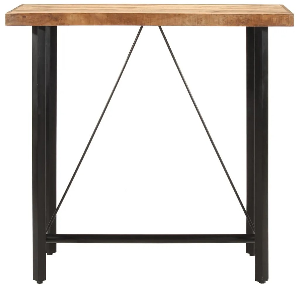 Tömör mangófa és vas bárasztal 110 x 55 x 107 cm