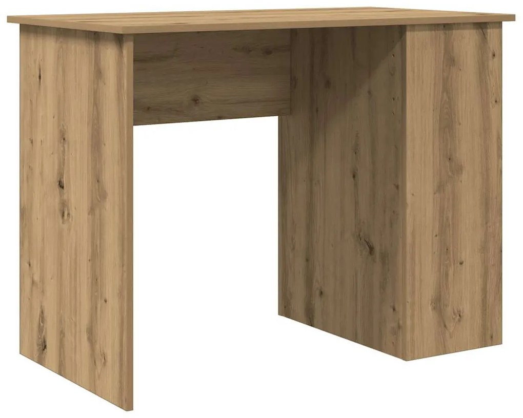 kézműves tölgy színű szerelt fa íróasztal 100x55x75 cm