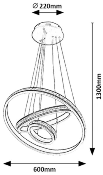 Rabalux 2230 - LED Csillár zsinóron AVALON LED/75W/230V