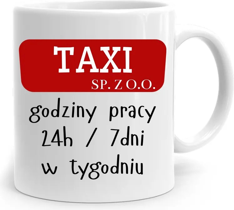 Ajándék Bögre Taxisofőrnek Taxi Sp. Z. O.o. fényképes nyomattal