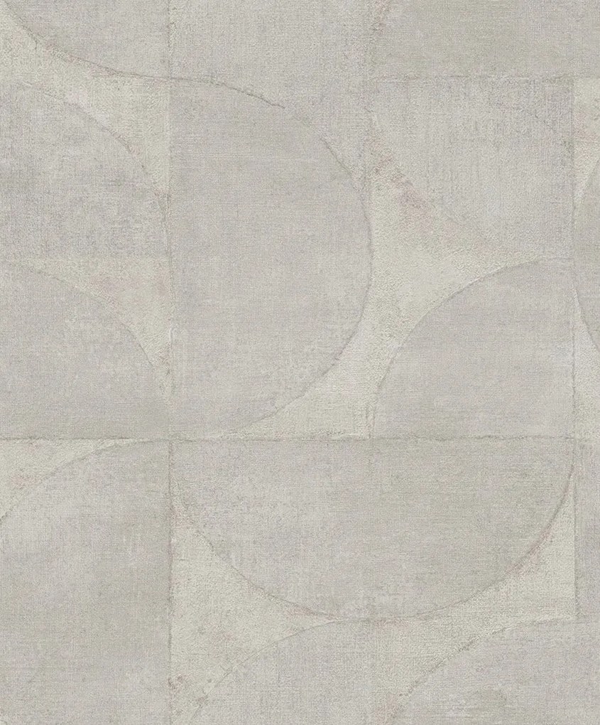 Bézs tapéta geometrikus mintával vinil félkör flizelin