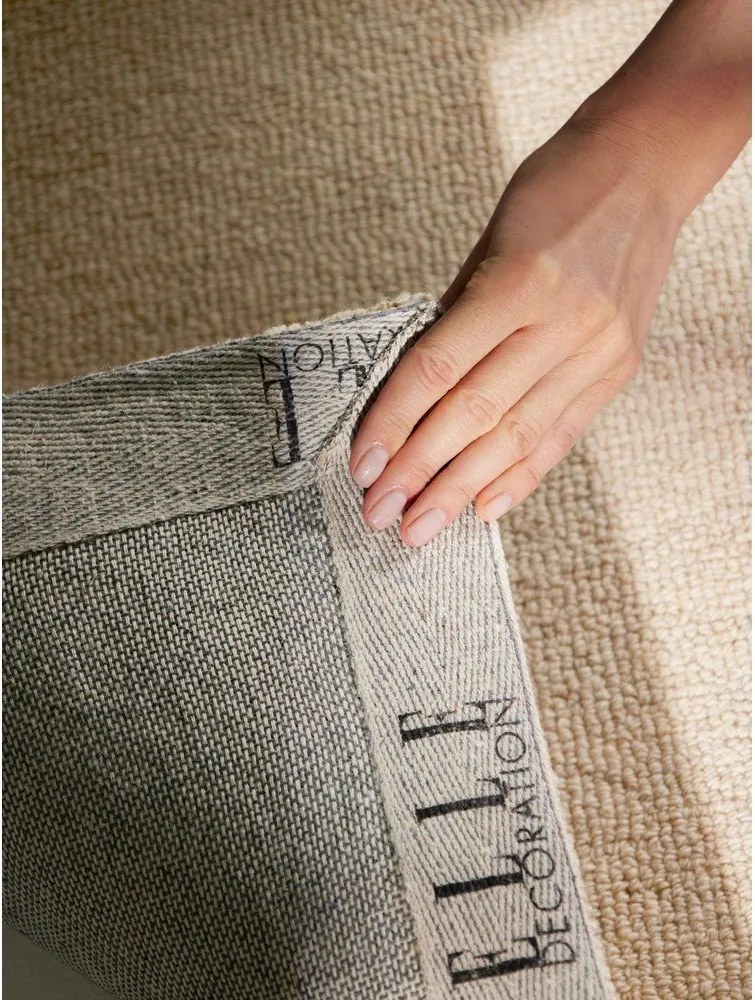 Bézs kézi szövésű gyapjú szőnyeg 160x230 cm Puristic Knots – Elle Decoration