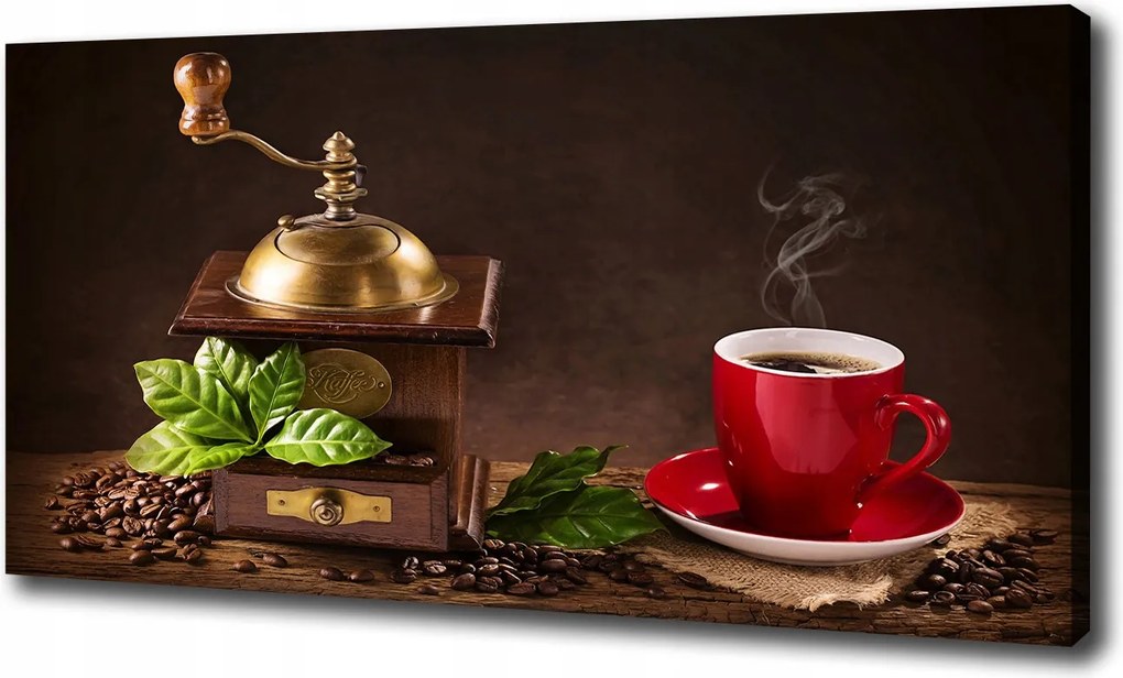 Vászonkép Kávé és daráló 100x70 cm