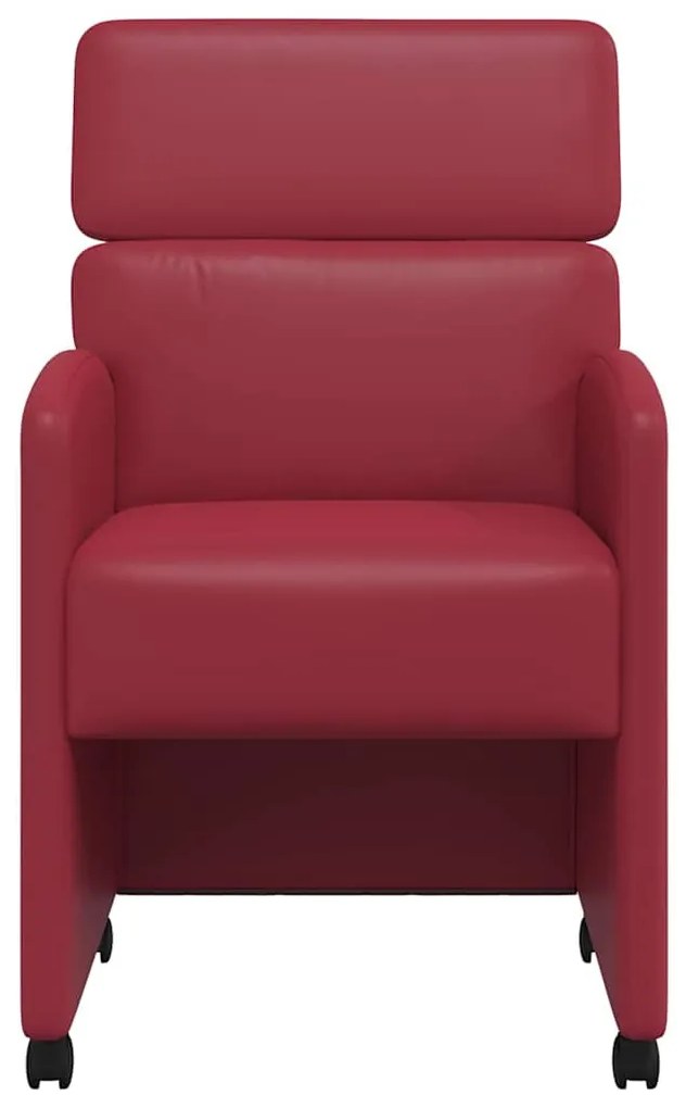 Kerekes Étkező Székek 2 pcs bordó 58 x 65 x 98 cm Műbőr
