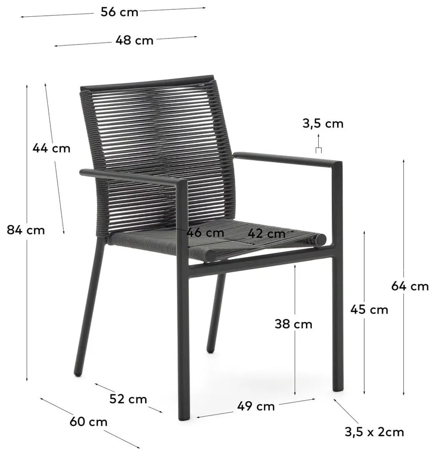 Sötétszürke fém kerti szék Culip – Kave Home