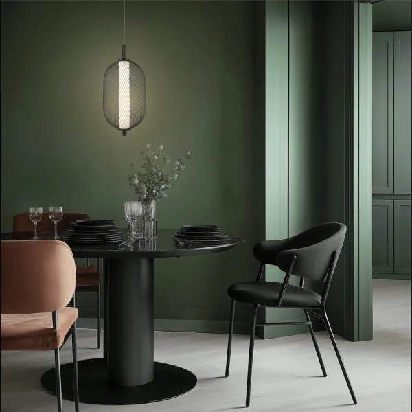 PUMA LED függeszték kábelen, 10W/230V, átmérő 15 cm, fekete