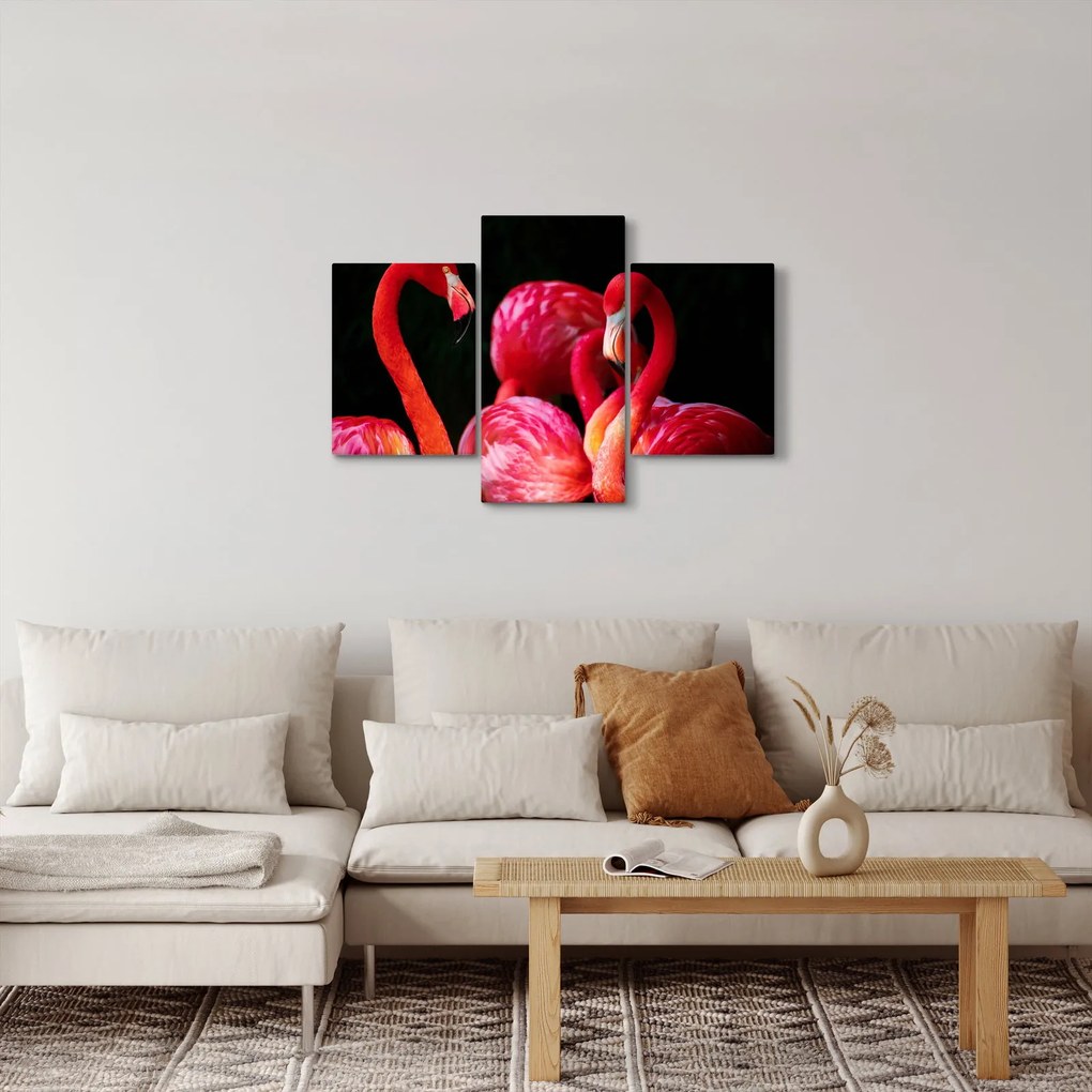 Vörös flamingók képe (90x60 cm)