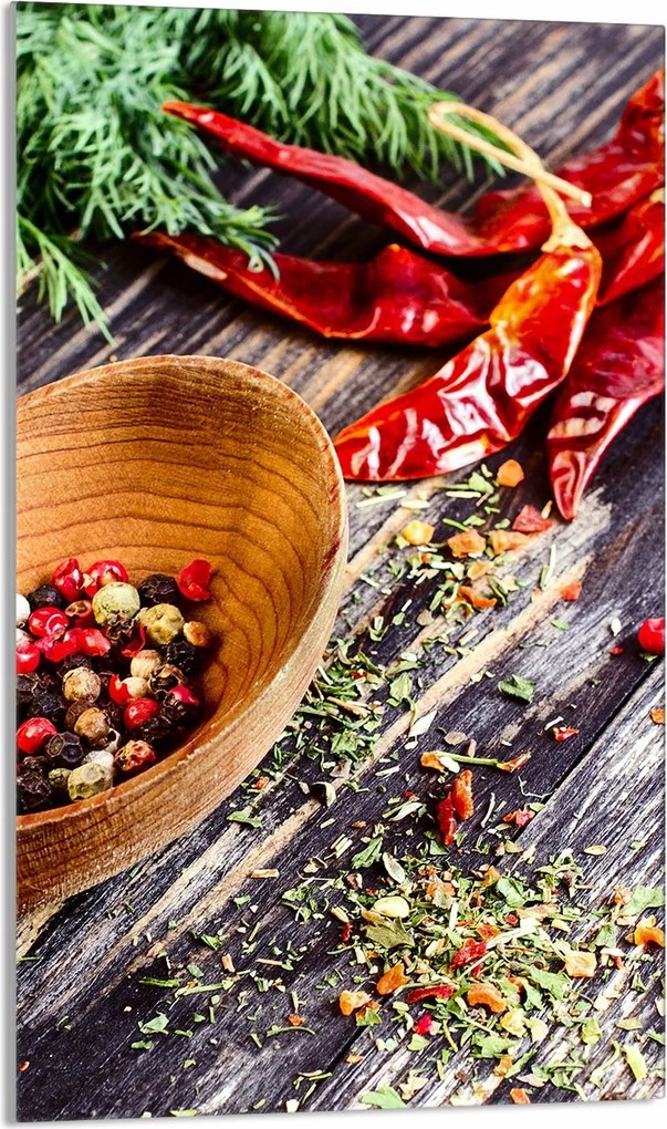 Üveg Vágódeszka 30x52 Fűszerek a Konyhába