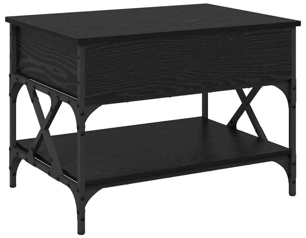 vidaXL Dohányzóasztal Fekete tölgy 70x50x50cm Faanyag