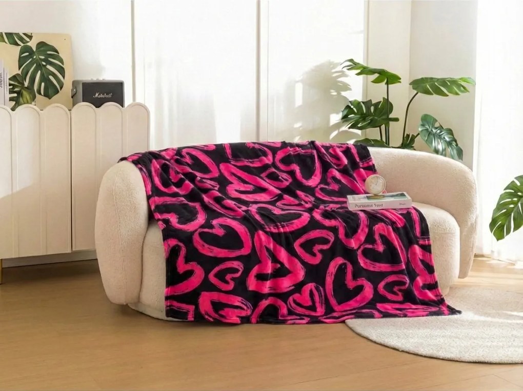 Mikroplüss pléd AMORYS, rózsaszín Méret: 160 x 200 cm