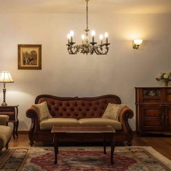 Brilagi - Csillár láncon CLASSIC 6xE14/60W/230V réz