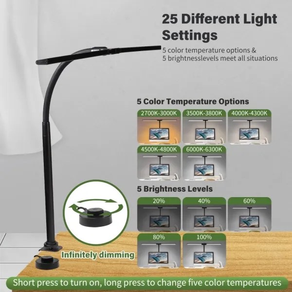 Immax 08995L - LED Dimmelhető monitorvilágítás OFFICE LED/24W/230V 2700-6300K CRI 95