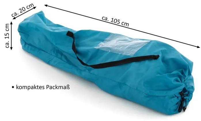 DIVERO Kempingszék levehető lábtartóval kék