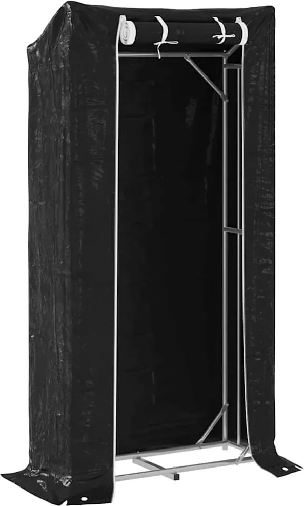 vidaXL Tűzifa állvány esővédővel 100x40x200 cm Horganyzott acél