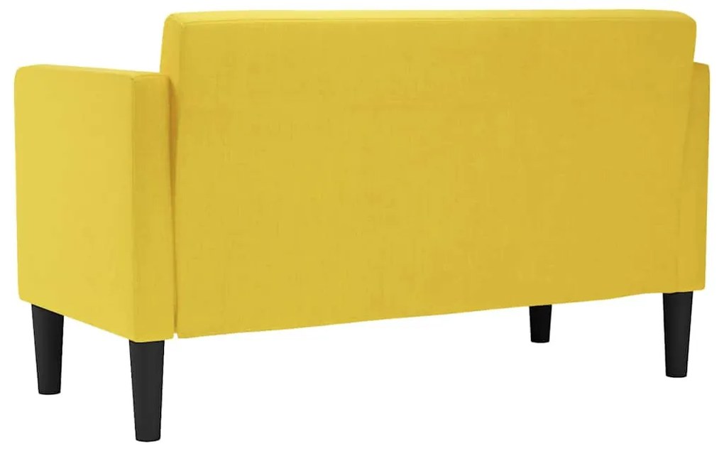 vidaXL sárga szövet loveseat kanapé 111 cm