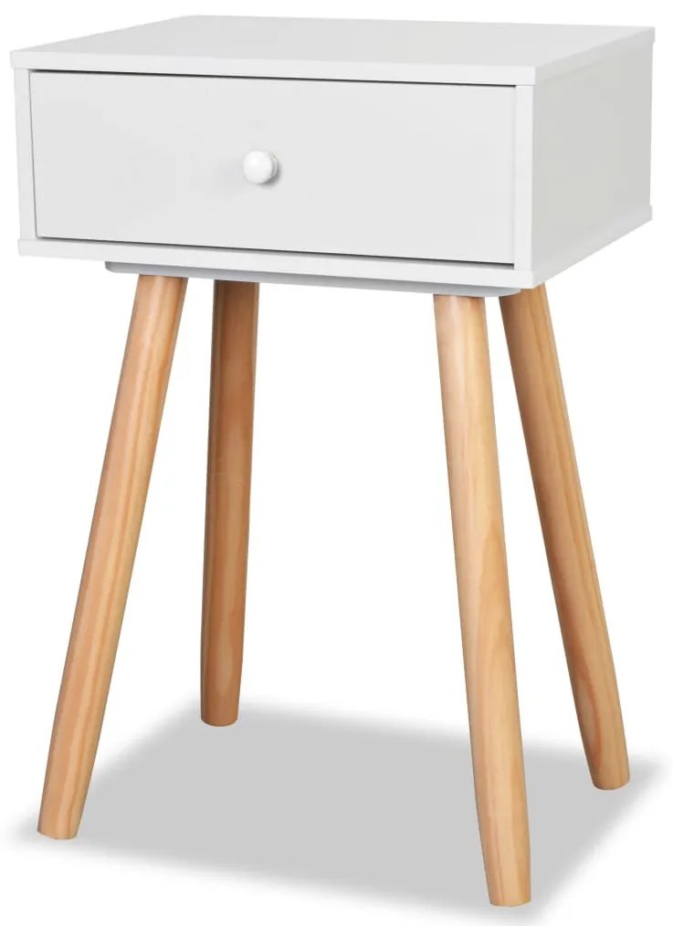 2 db fehér, tömör fenyőfa éjjeliszekrény 40 x 30 x 61 cm