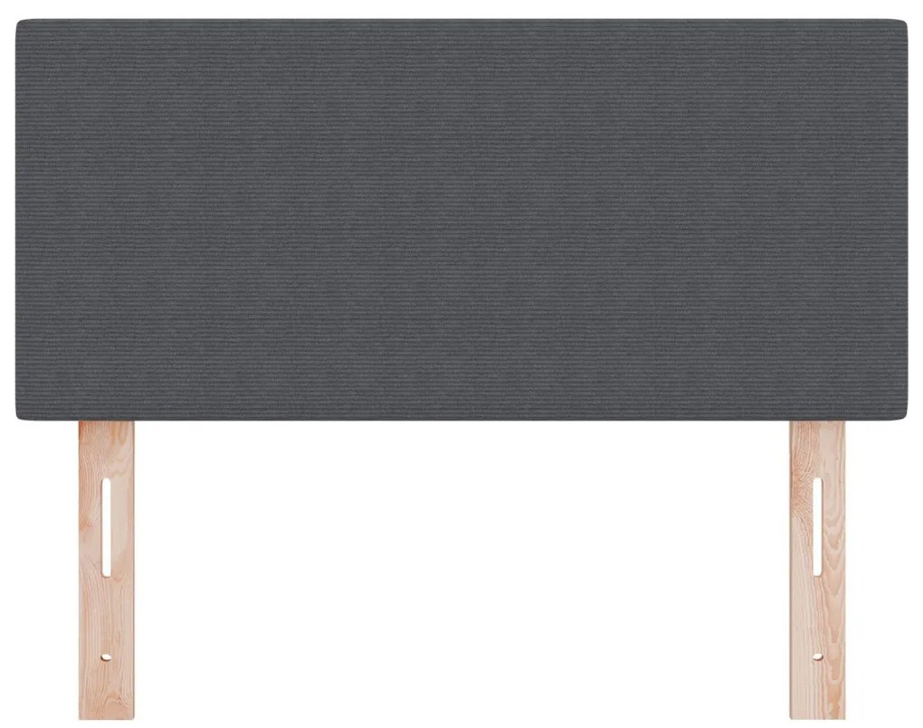 Fejtámla Egyszerű Design Sötétszürke 90 cm Kordbársony Szövet