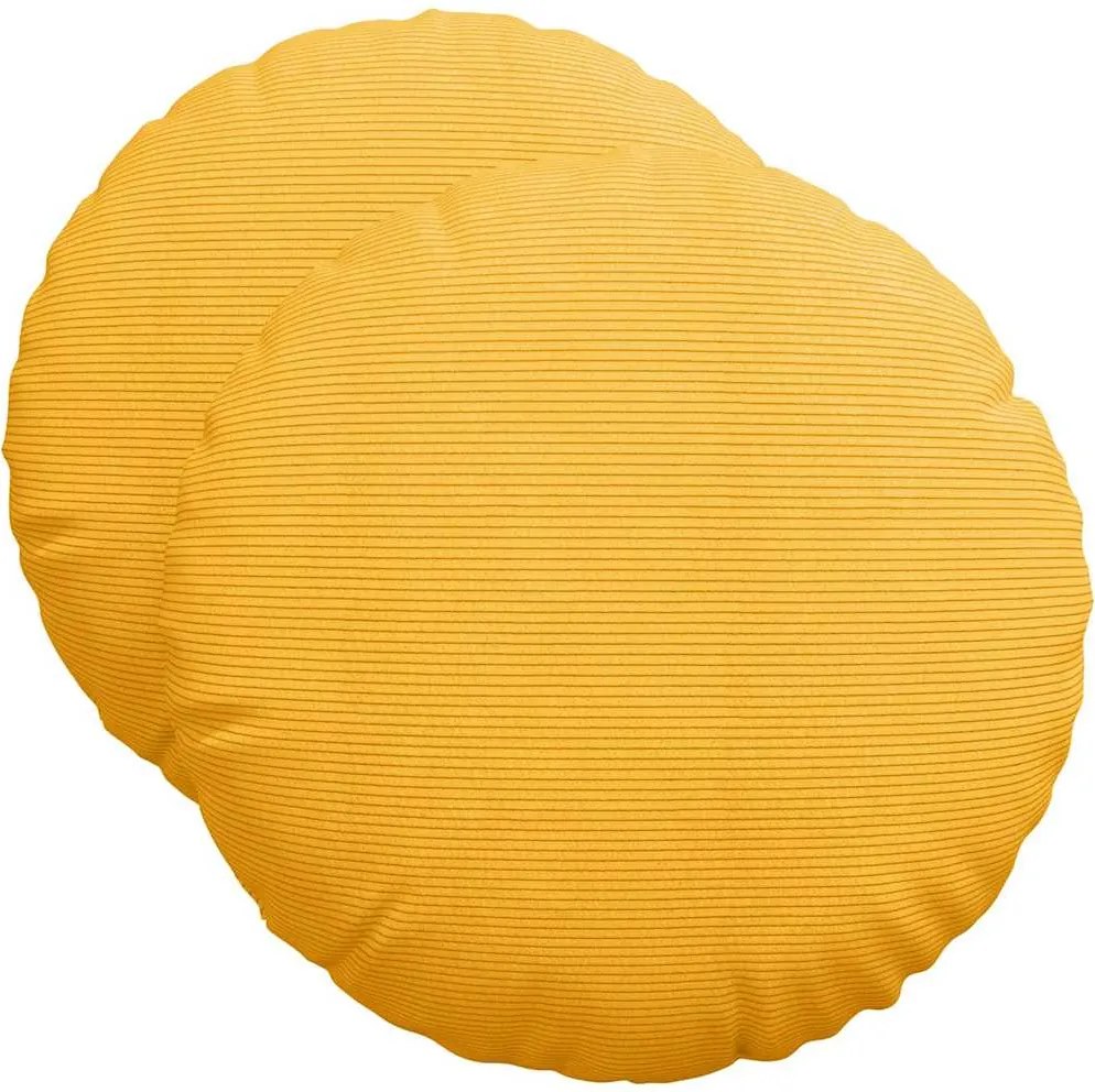 vidaXL Ülőpárnák 2 pcs Világos sárga Ø 50 cm Bársonyos szövet
