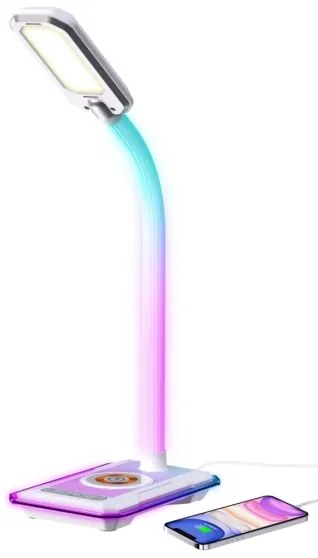 Immax 08988L - LED RGBW Dimmelhető asztali lámpa Qi töltővel 30W/230V fehér