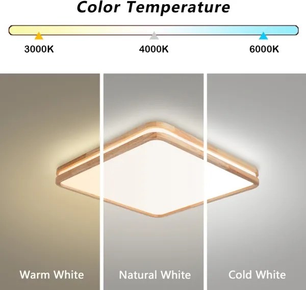 Brilagi - dimmelhető LED világítótest MOLINA SQUARE LED/80W/230V tölgy 60x60 cm + távirányító
