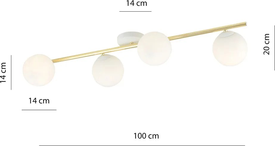 Emibig modern mennyezeti lámpa splendi fehér arany emi1249/4