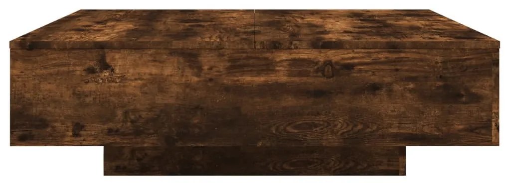 füstös tölgy színű dohányzóasztal LED-lámpákkal 100x100x31 cm