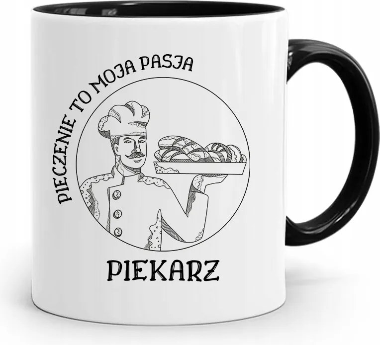 Fekete Bögre Péknek A Sütés A Szenvedélyem A fényképes nyomtatással