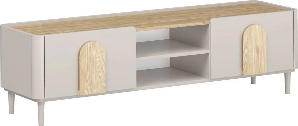 Amilio RTV szekrény 170 cm - kasmír / olajozott tölgy / világos tölgy fogantyú
