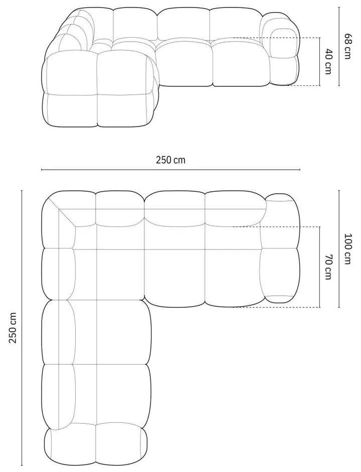 Zöld bársony sarokkanapé Loretto – Cosmopolitan Design
