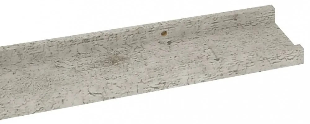 2 db betonszürke fali polc 100 x 9 x 3 cm