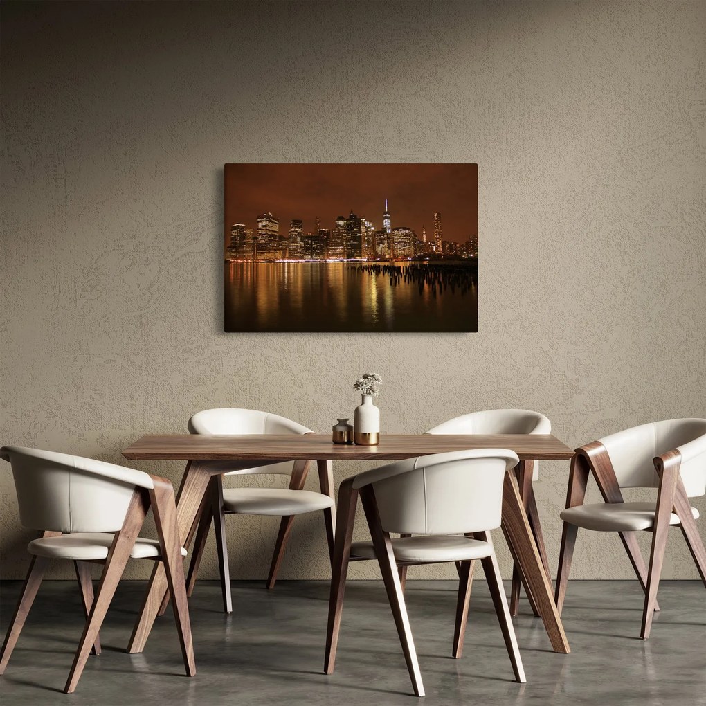 Éjszakai város képe (90x60 cm)