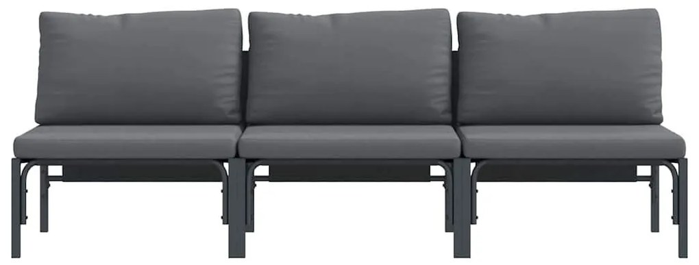 Kültéri Bútor párnával párnával 3 pcs Antracit Acél