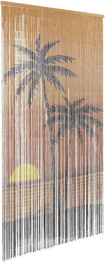 vidaXL rovaros ajtófüggöny pálmafa nyomtatás 100x220 cm bambusz