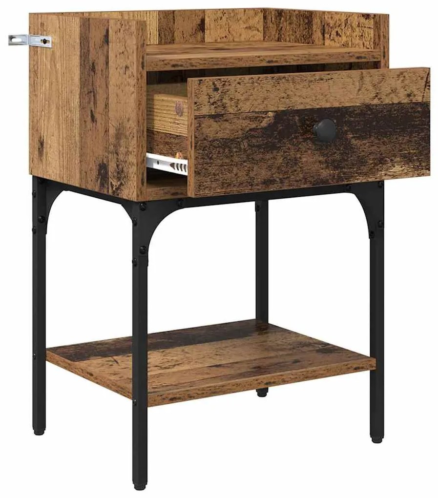 Éjjeli asztal fiókkal Régi fa 40 x 29 x 60 cm Faanyag