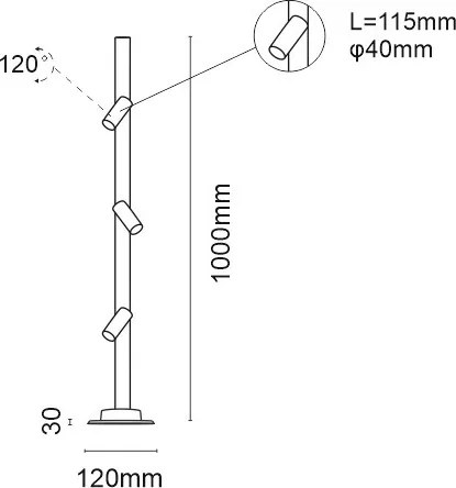 AMPLEX 9911 GOSEN Modern Kültéri Állólámpa Antracit GU10 IP54