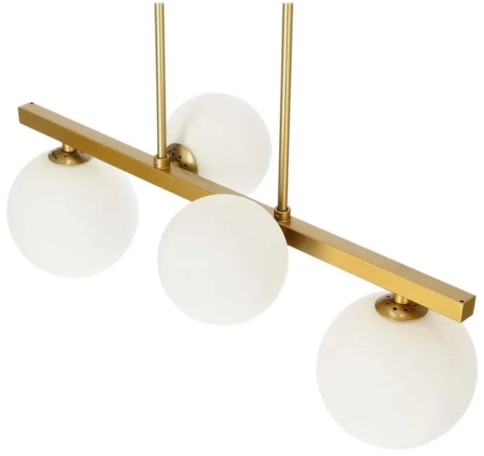 Fehér-aranyszínű függőlámpa üveg búrával Kama – Candellux Lighting
