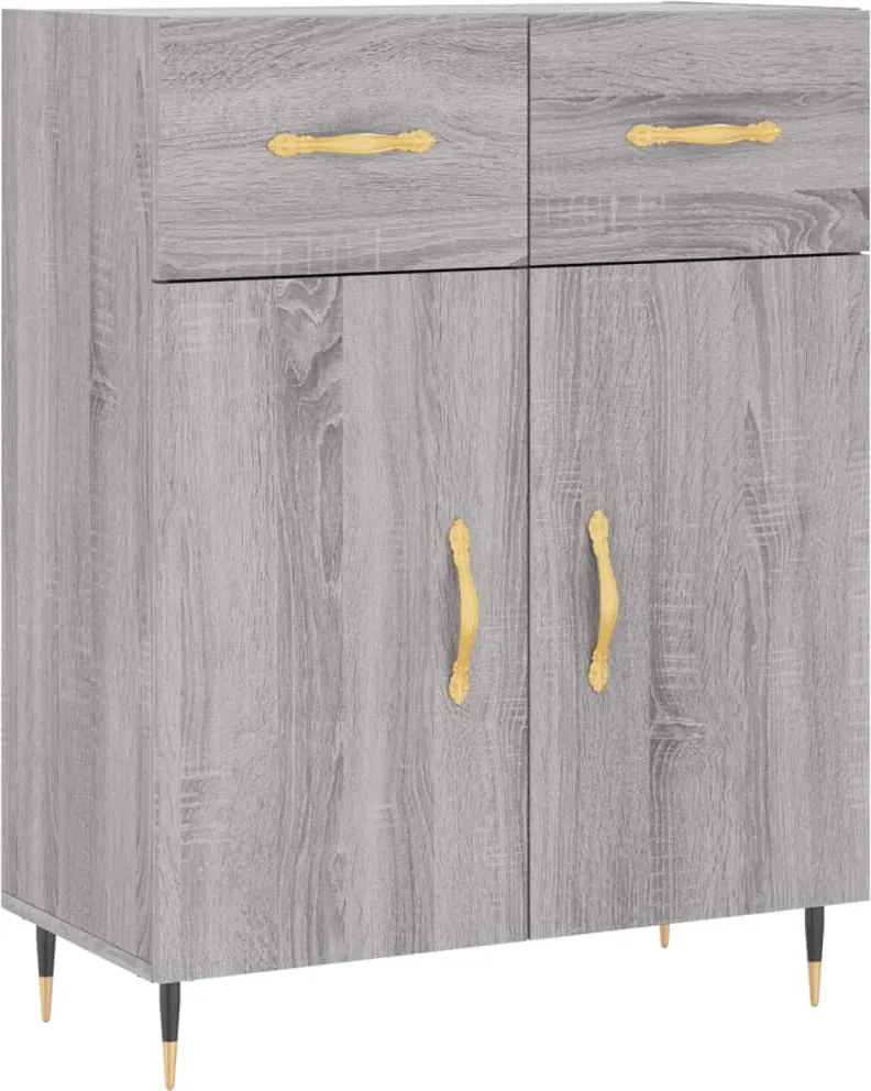vidaXL szürke sonoma színű szerelt fa tálalószekrény 69,5 x 34 x 90 cm