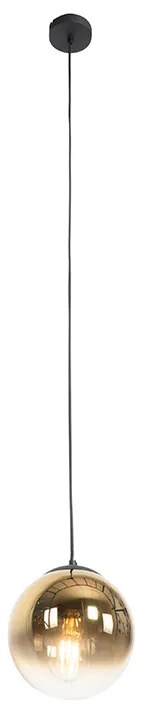 Art Deco lógólámpa fekete aranyszínű üveggel 20 cm - Pallon
