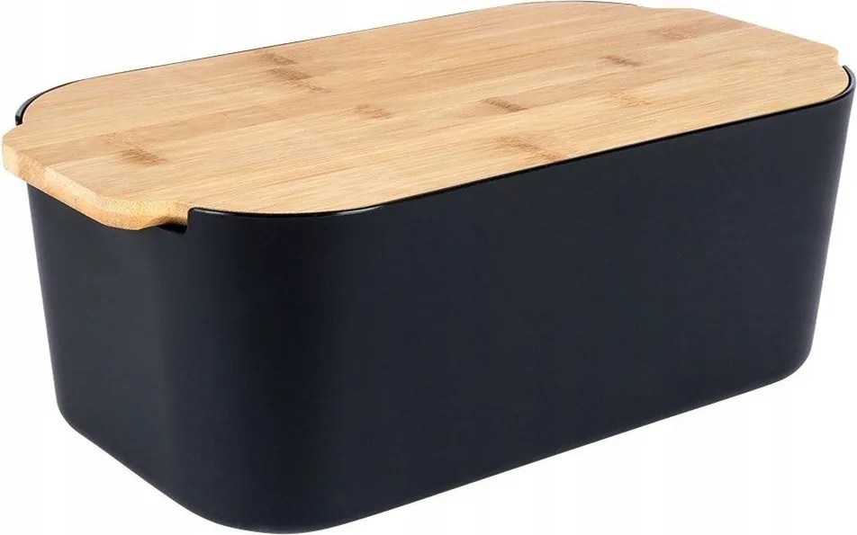 Kenyértartó Fekete Bambusz kenyér tároló doboz zsemle kenyér