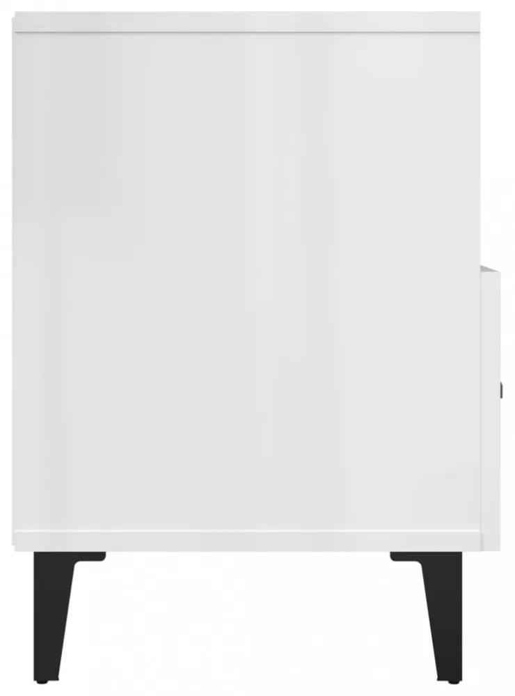 fehér magasfényű szerelt fa TV-szekrény 80x36x50 cm