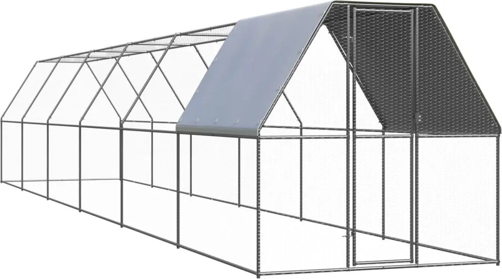 vidaXL kültéri horganyzott acél tyúkól 2 x 12 x 2 m