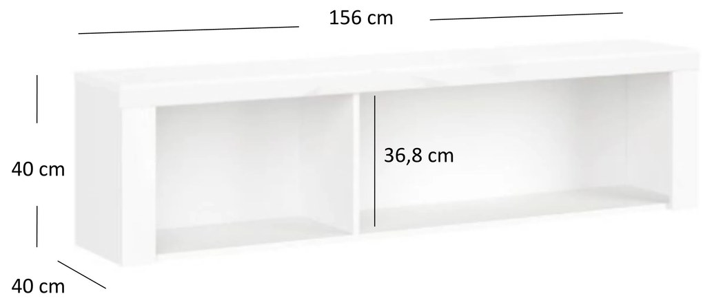 Fali regál Leona 160 (fehér). 1053007