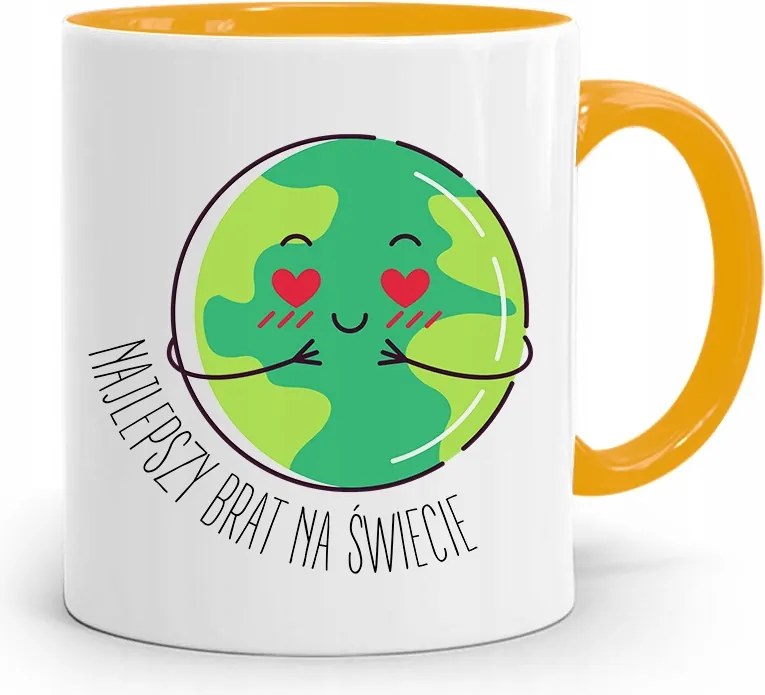 Sárga Bögre Testvérnek A Világ Legjobb Testvére fényképes nyomattal