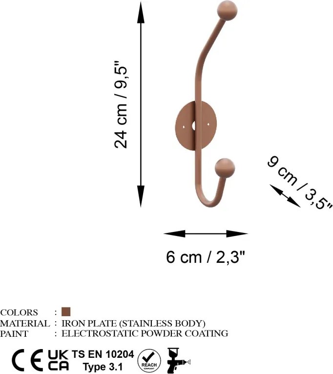 Fém falikampó, 6×9 cm – TR494PYT1170