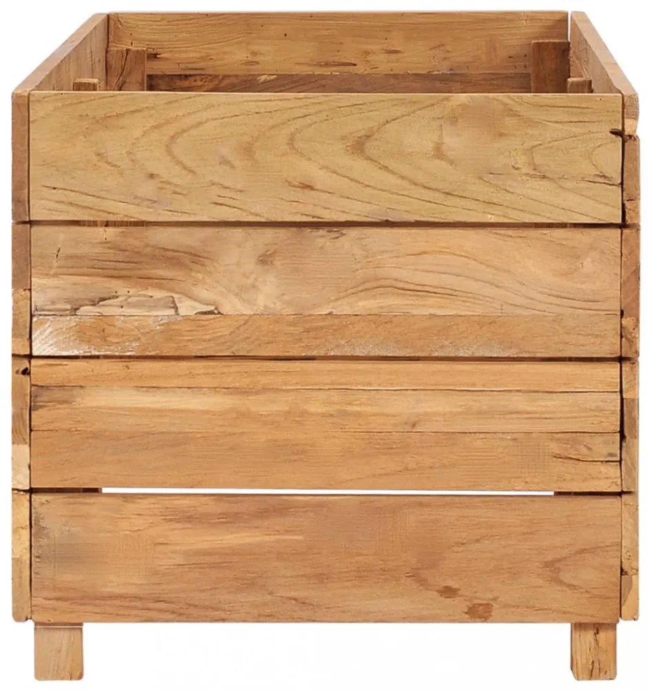 újrahasznosított tíkfa és acél magaságyás 100 x 40 x 38 cm