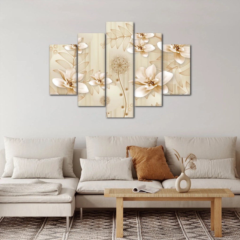 Kép - Arany virágok összetétele (150x105 cm)