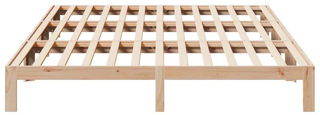 családi ágykeret matrac nélkül 270x200 cm tömör fa fenyőfa