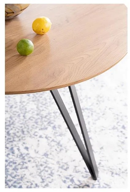 Tetis étkezőasztal, átmérő 100 cm, tölgy / fekete