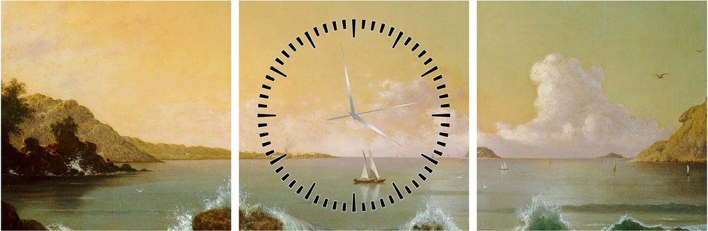Kép - Martin Johnson Heade, Rio de Janeiro Bay, reprodukciók (órával) (90x30 cm)
